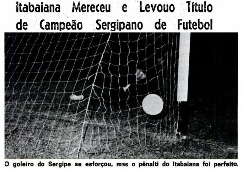 Itabaiana foi Campeão Sergipano no Batistão, em 1973